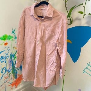 CP Shades Corduroy Oversized Buttondown in Peony, S, 100% Cotton